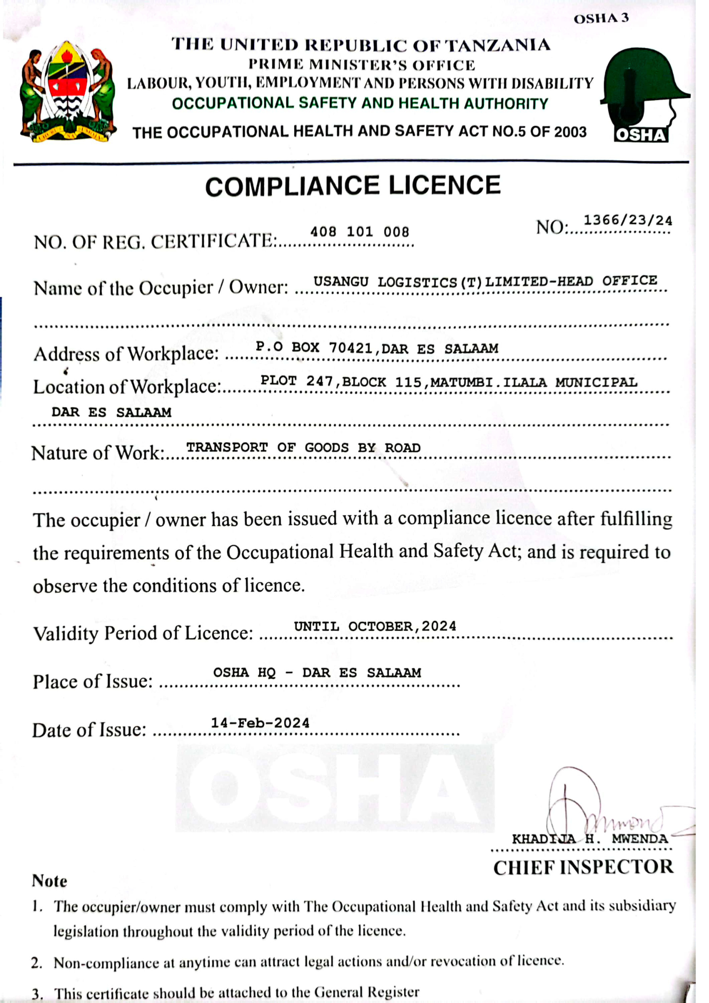 OSHA Certification